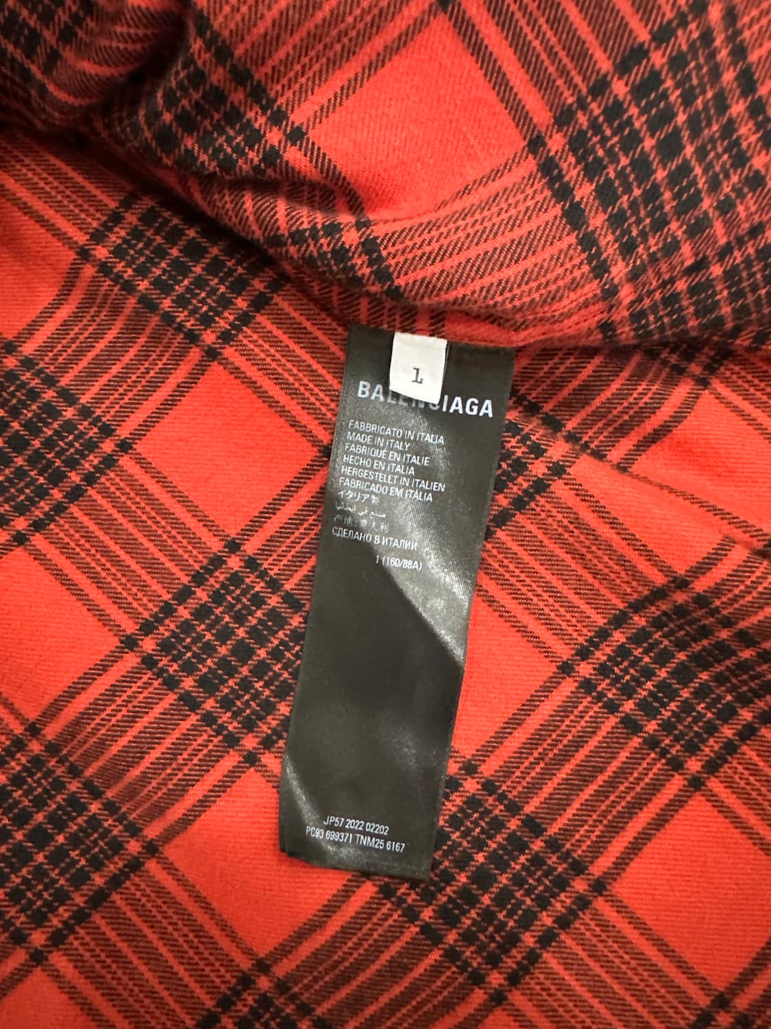 발렌시아가 트롱프뢰유 오버사이즈 체크 셔츠 1사이즈 상품이미지7