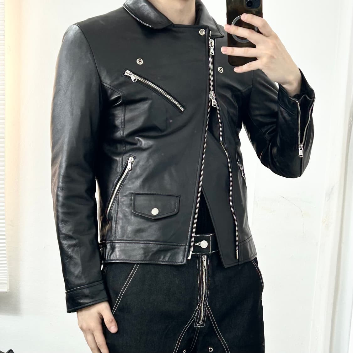 느와르 라르메스 램스킨 라이더 자켓 상품이미지4