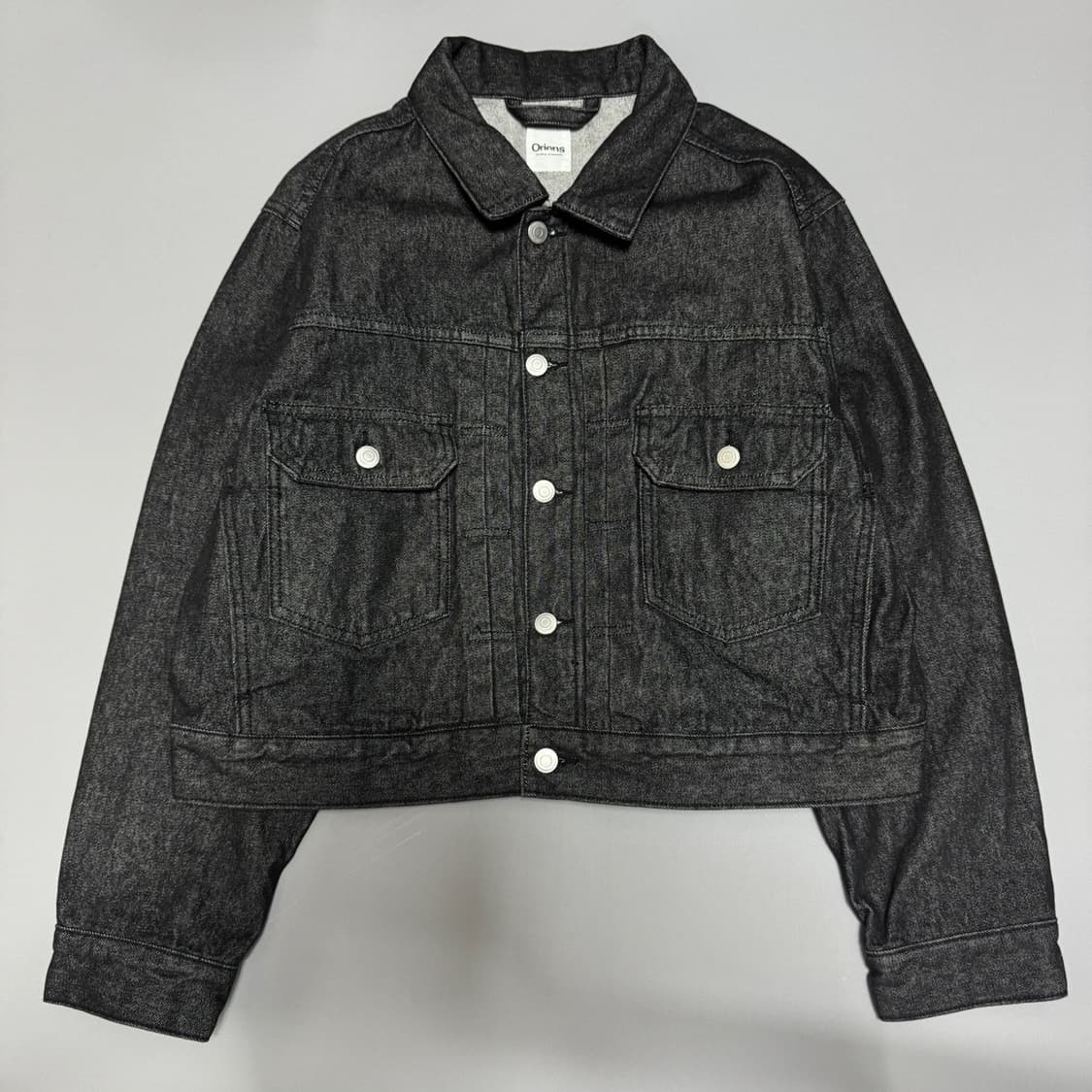 Oriens by 저널스탠다드 블랙 워시드 코튼 와이드 트러커 자켓 상품이미지6