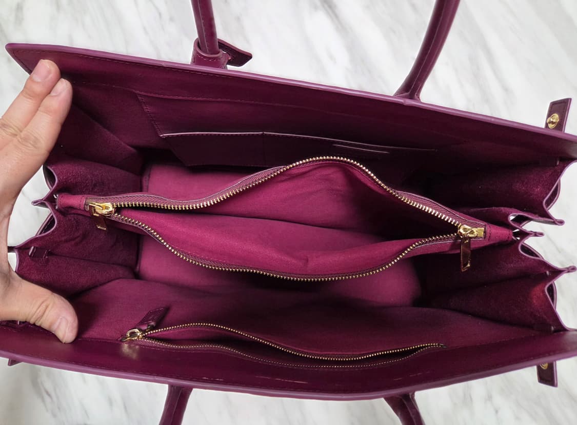 생로랑 버건디 레더 토트백 상품이미지7