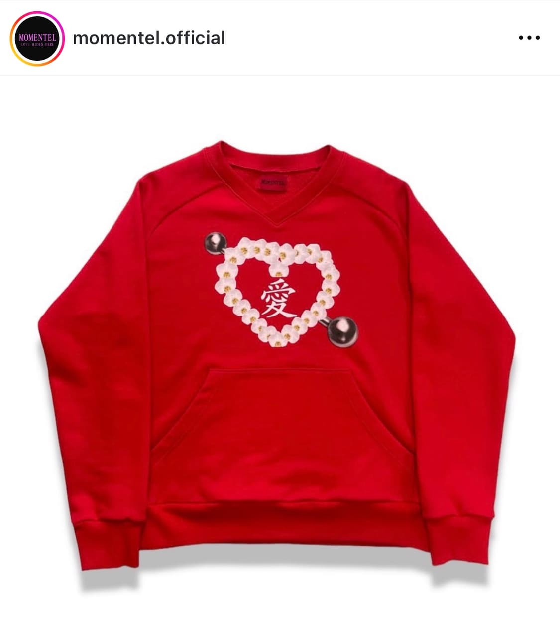 Momentel Love Piercing Sweatshirt 상품이미지1
