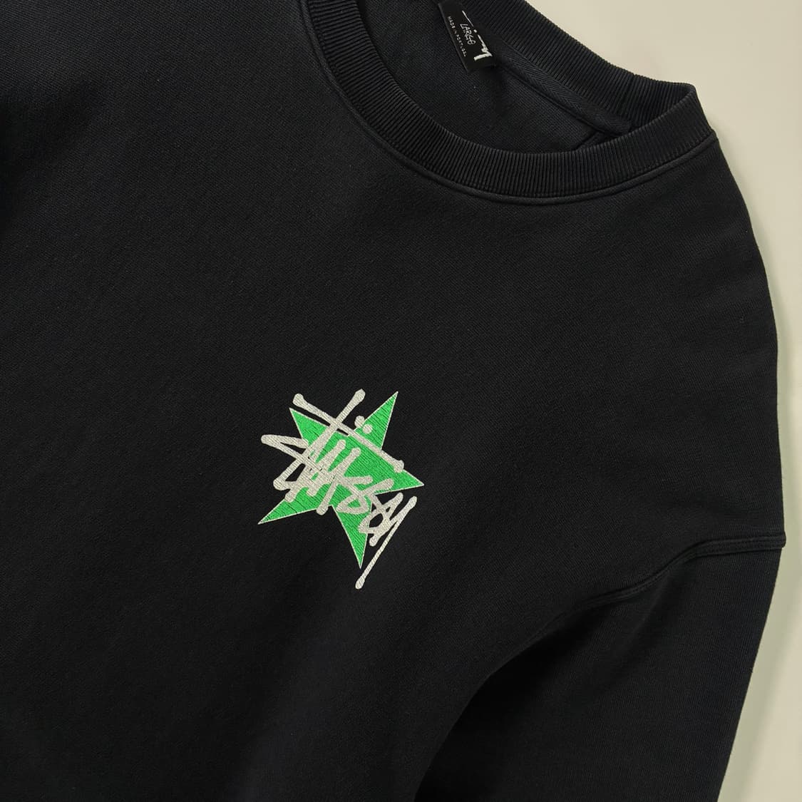 Stussy  스투시 스타 크루 피그먼트 다이트 블랙 맨투맨 상품이미지4