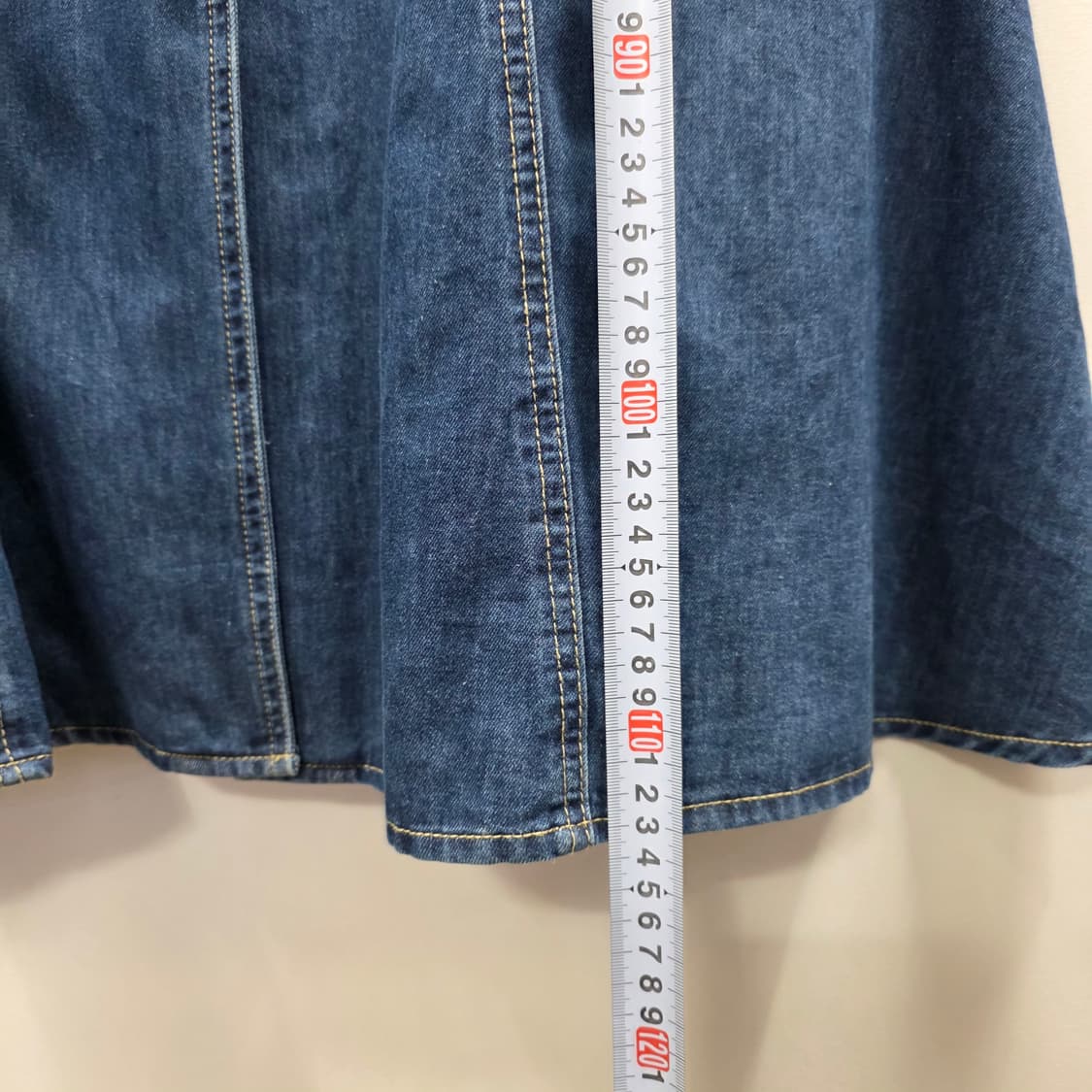 1375 LAP 랩 데님 롱원피스 M 여성 버튼형 플레어핏 데님원피스 상품이미지5