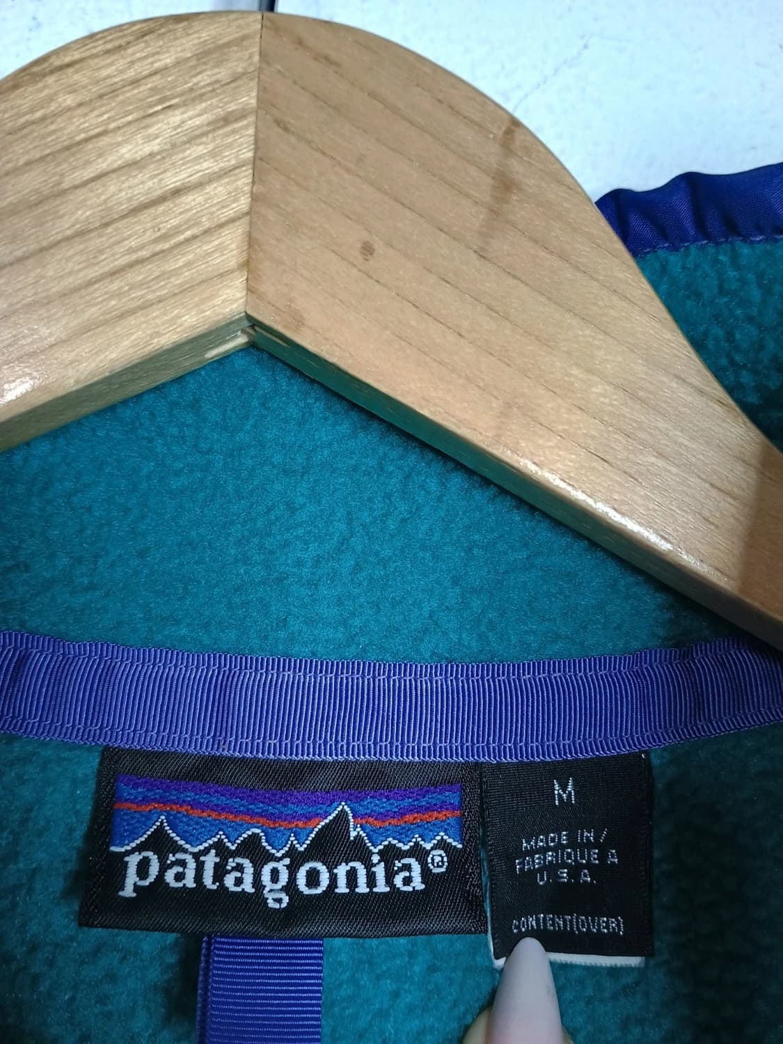 90s 파타고니아 신칠라 스냅-T 그린/퍼플 USA 상품이미지4