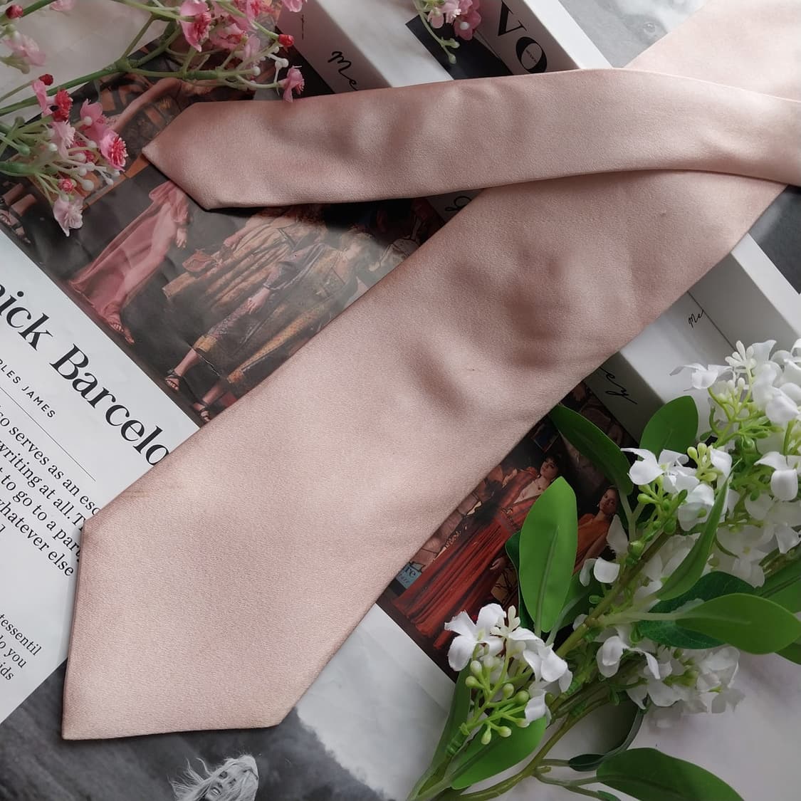 제냐 실크 라이트핑크 넥타이 9.3cm A등급 K2309 상품이미지2