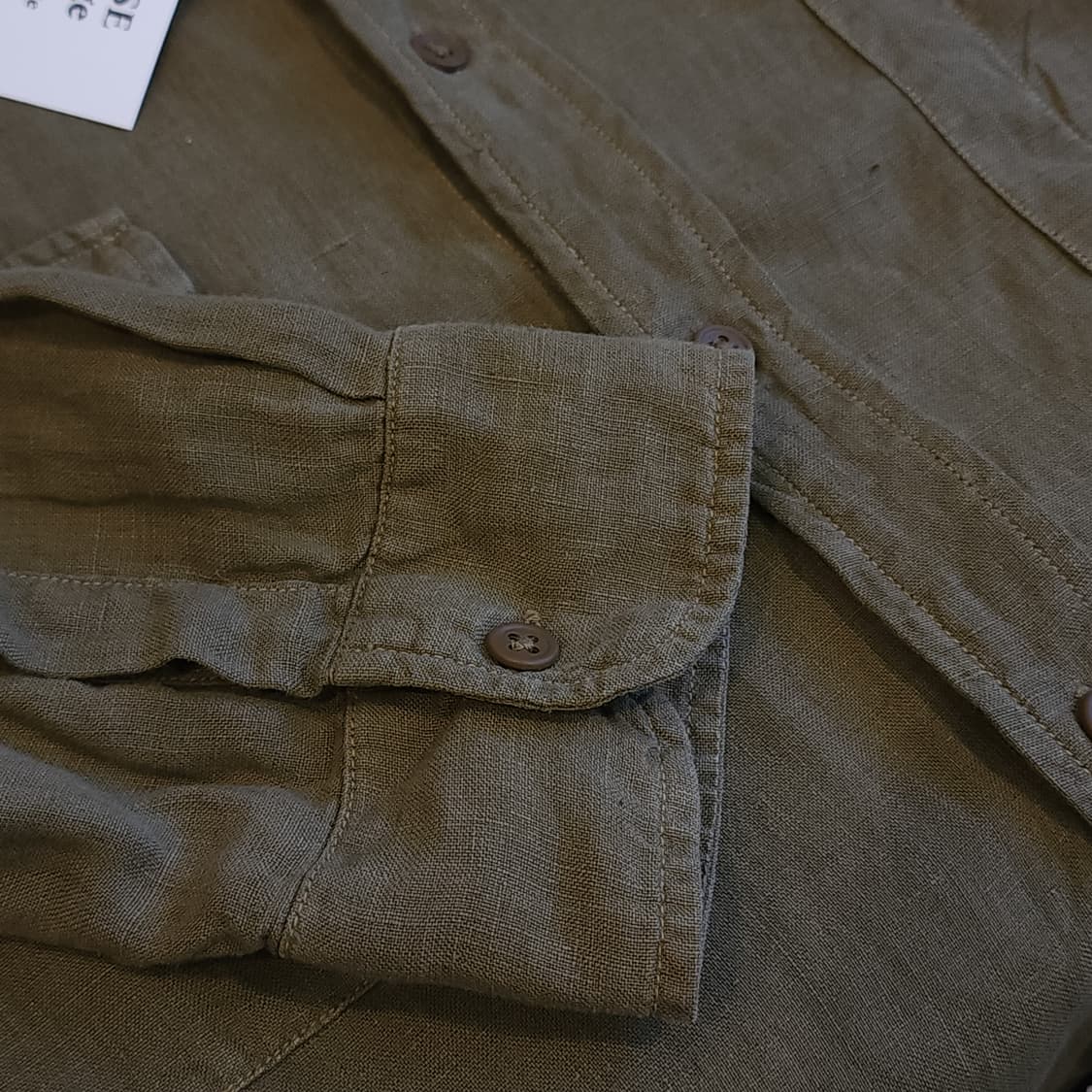 00년대 폴로 진스 컴퍼니 미 육군 밀리터리 투포켓 린넨 셔츠 L 상품이미지8