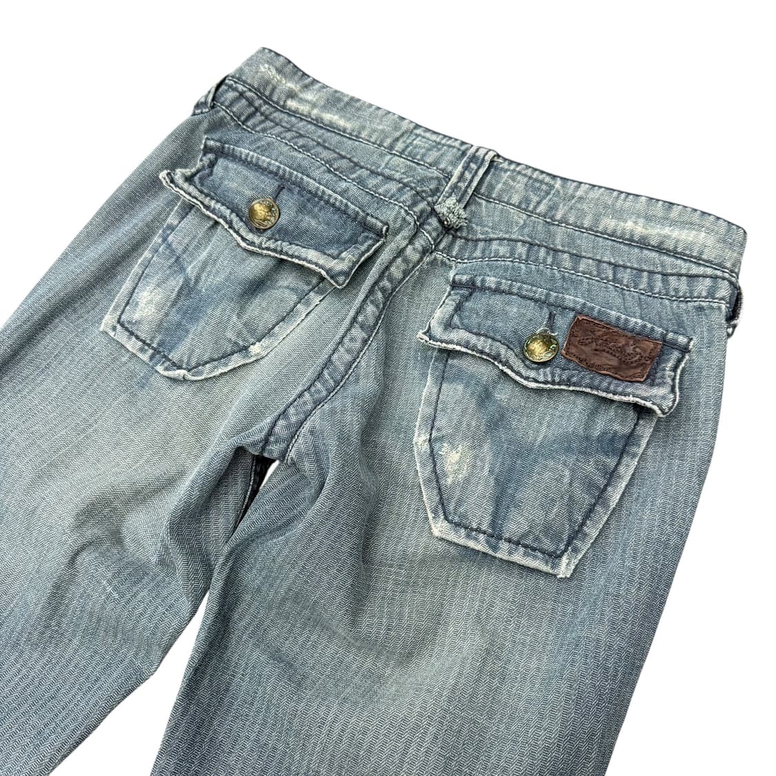 JPN 포켓 디테일 워싱 데님 로우라이즈 부츠컷 팬츠 상품이미지4