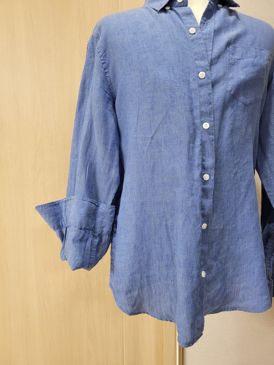 유니온베이 Unionbay 남자 린넨 셔츠 105 블루 상품이미지4