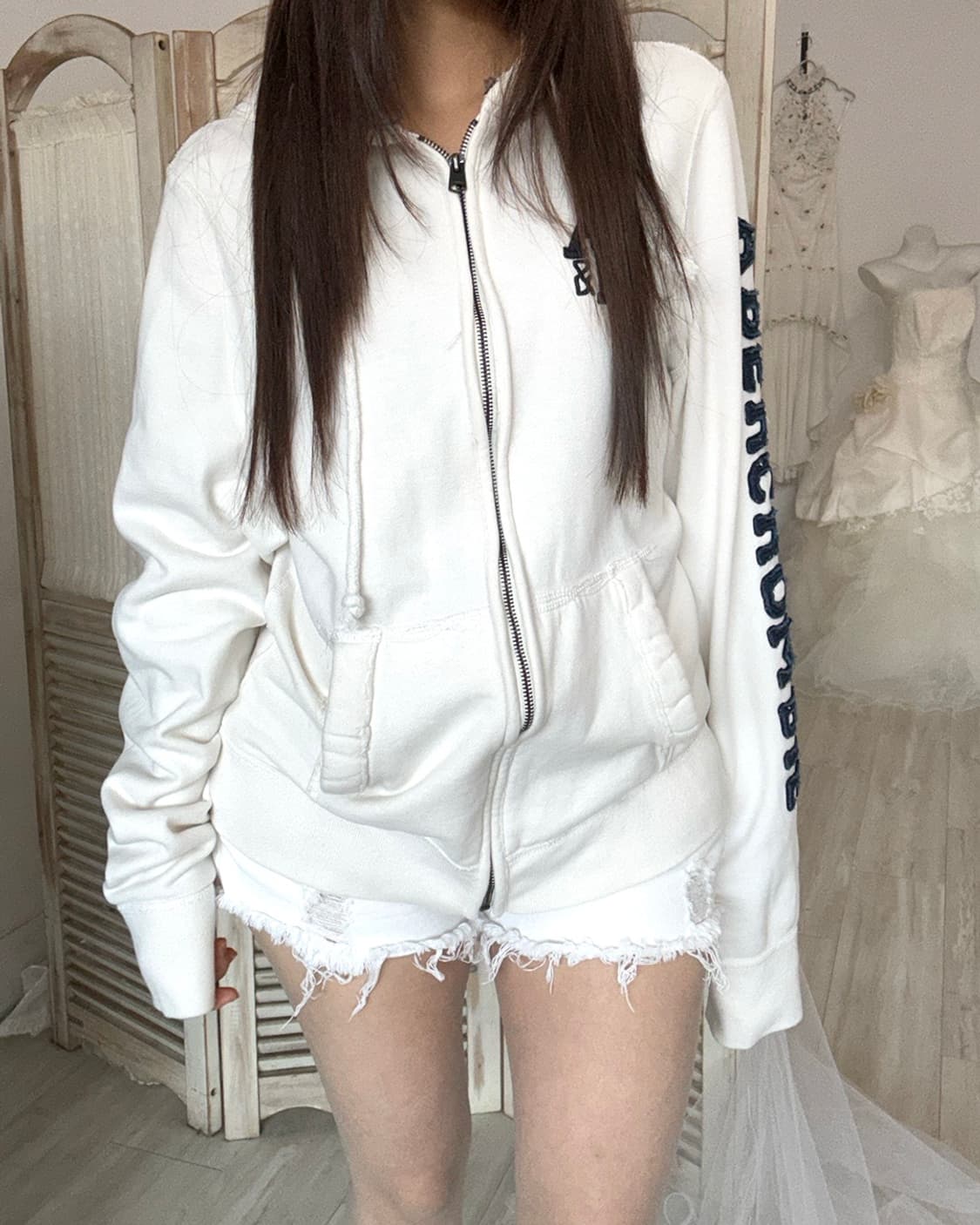 y2k fairy White denim short pants  상품이미지4