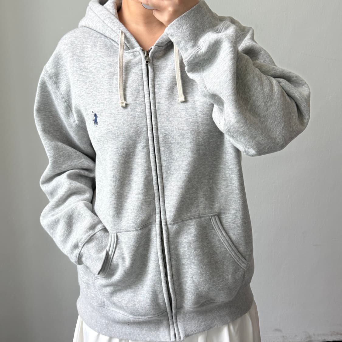 [L] 폴로 그레이 후드집업 상품이미지2