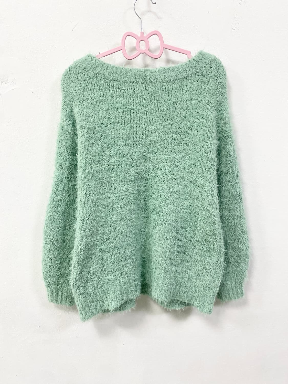 [EARTH MUSIC] 얼스뮤직 에메랄드 민트 폭닥 니트 상품이미지5