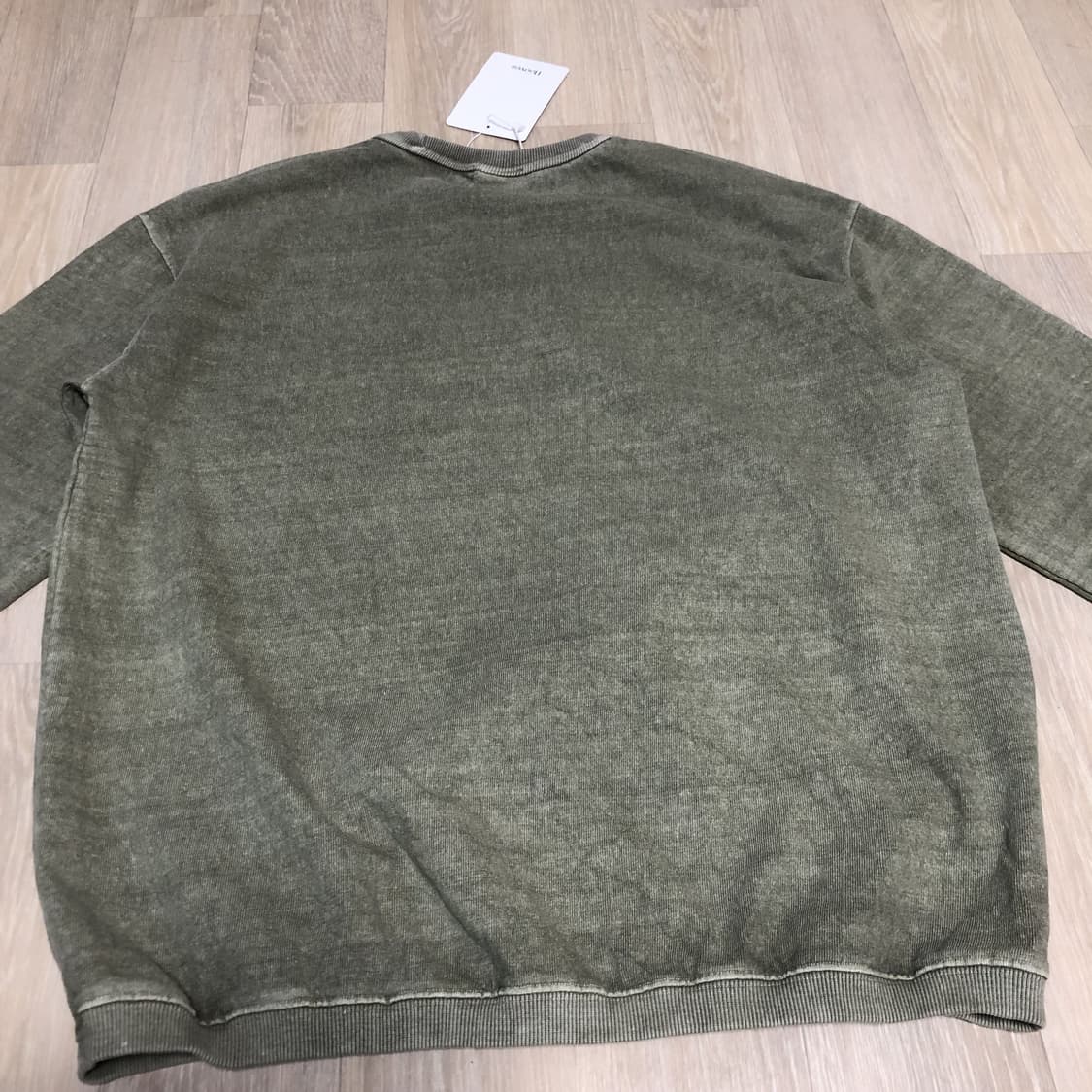 (L) 새상품 후브스 Hooves 가먼트 다잉 롱 슬리브 워시드 카키 상품이미지8