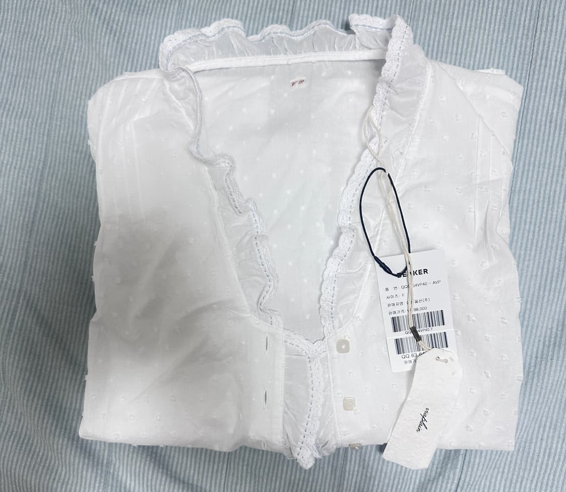 비아플레인 Via Bell Frill Cotton Blouse (새상품) 상품이미지3