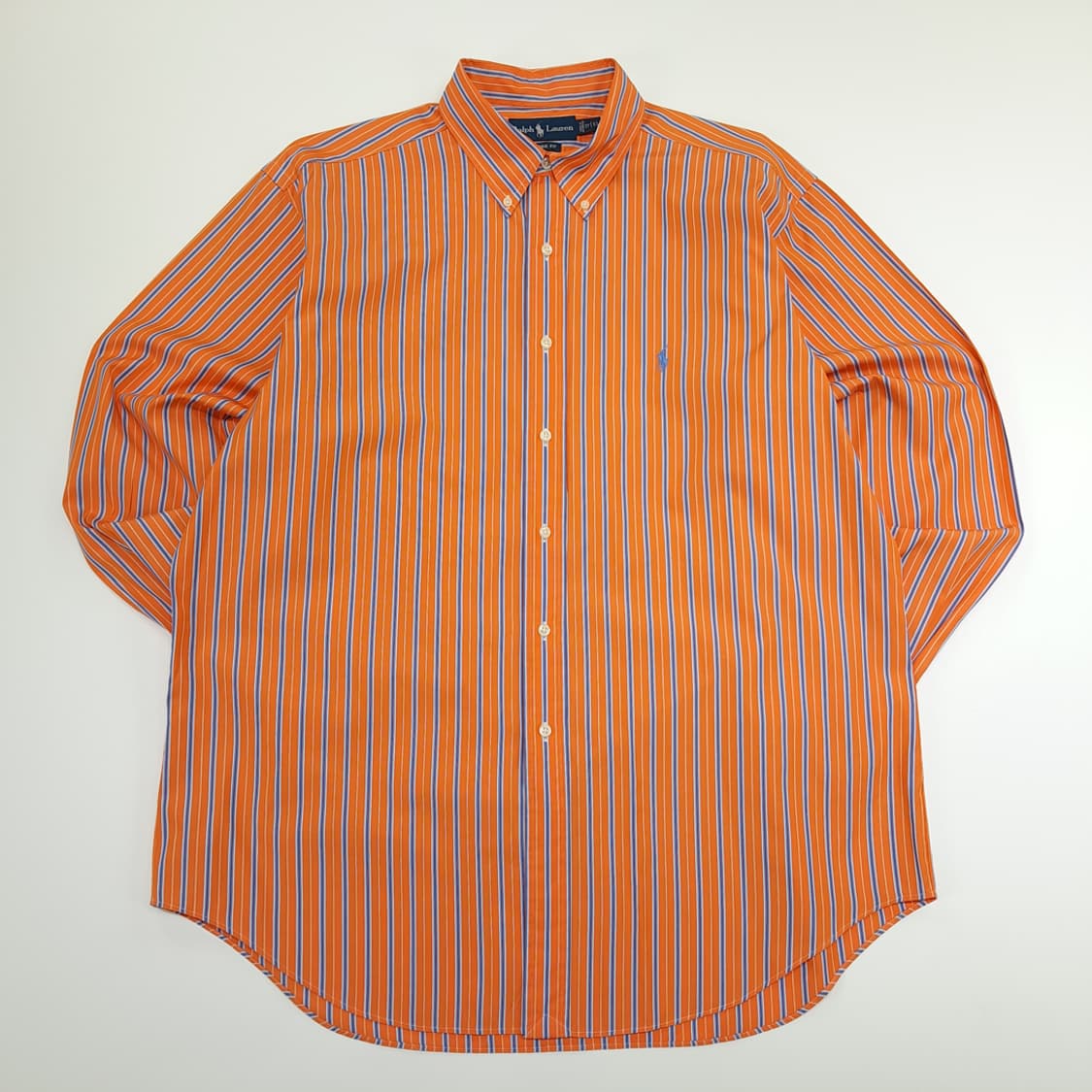 CN920 XL 폴로 랄프로렌 오렌지 스트라이프 긴팔 셔츠 남방 상품이미지1