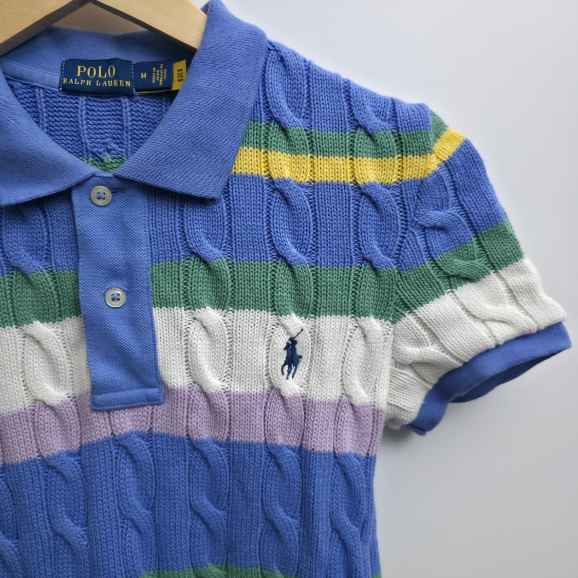 [M] 폴로 랄프로렌 스트라이프 케이블 니트 카라티 상품이미지6