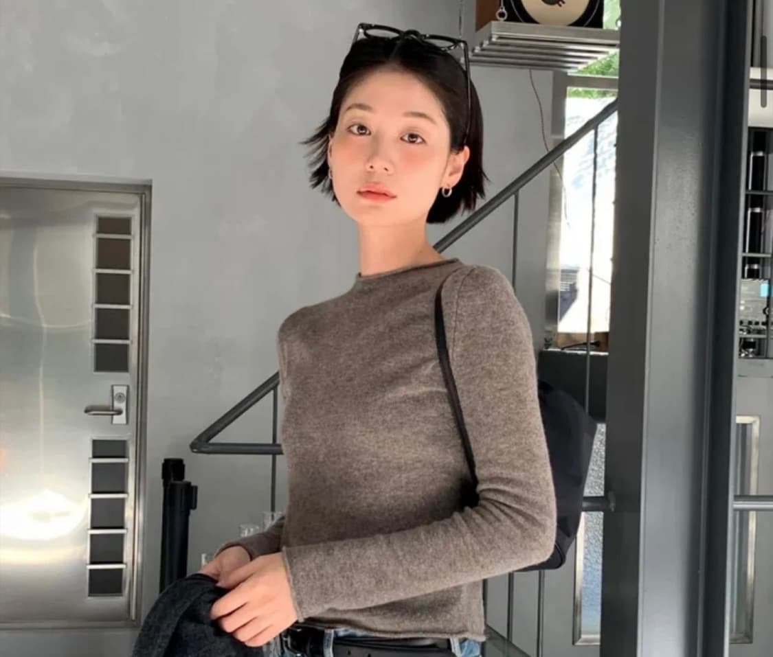 주느세콰 시어 캐시미어 크루넥 니트 모카 s 상품이미지1