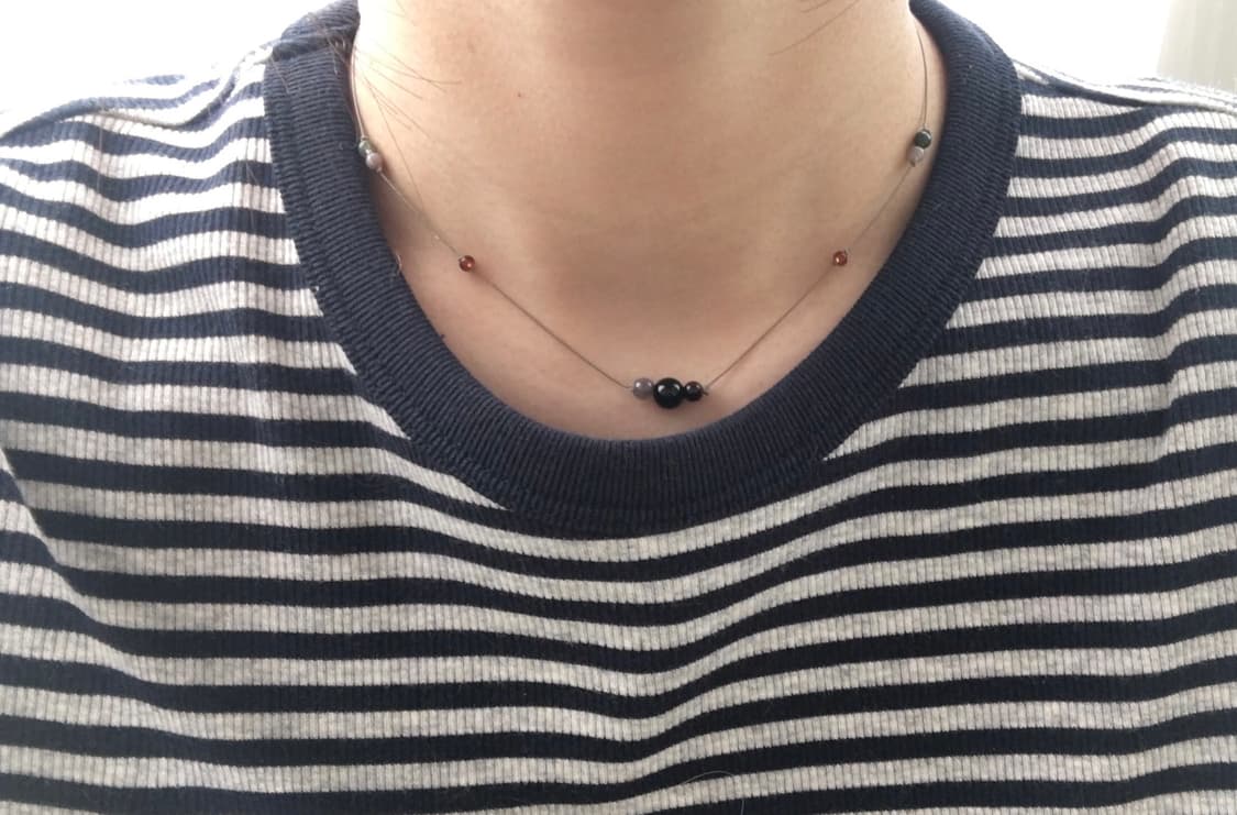 원석 비즈 끈목걸이 (강추🌻) 상품이미지4