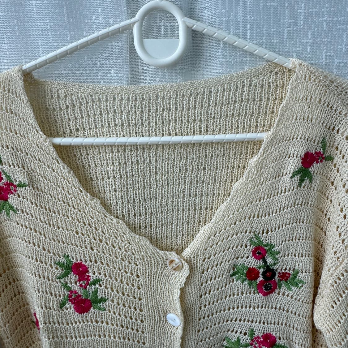 꽃자수 니트 가디건 S 모리걸 빈티지스타일 상품이미지5