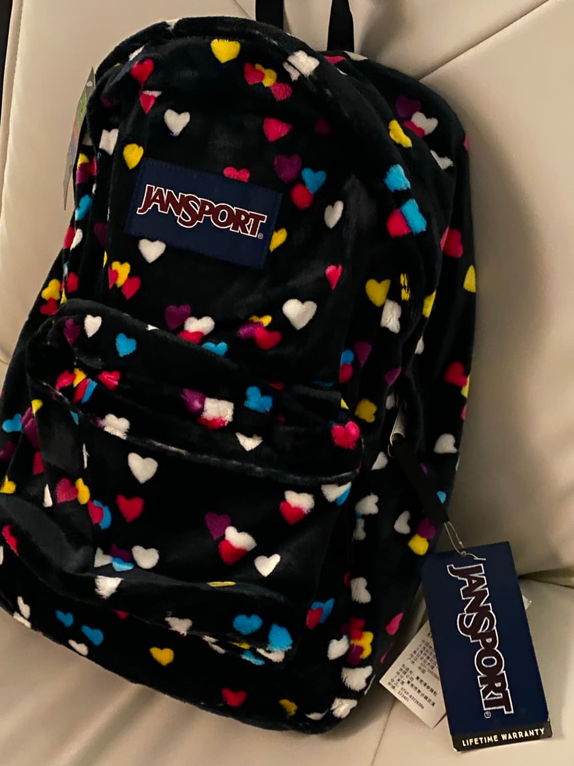 새상품** 잔스포츠 하트 백팩 🖤 벨루어 벨벳 모리걸 긱시크 도트 상품이미지3
