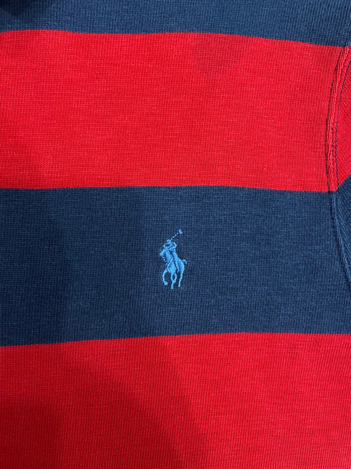 폴로 랄프로렌 스트라이프 럭비티 레드 네이비 상품이미지5