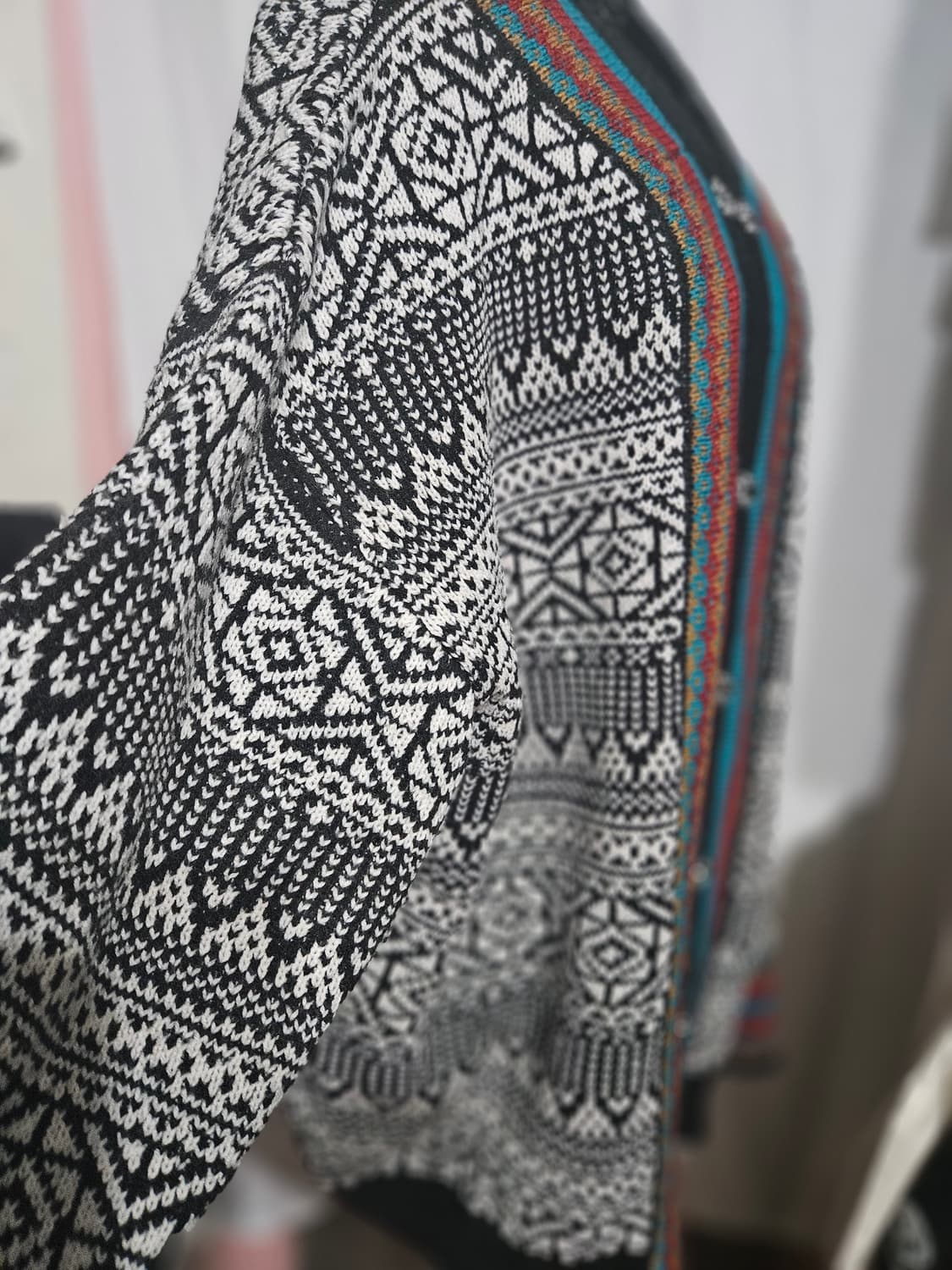 패턴 니트 롱가디건 상품이미지4