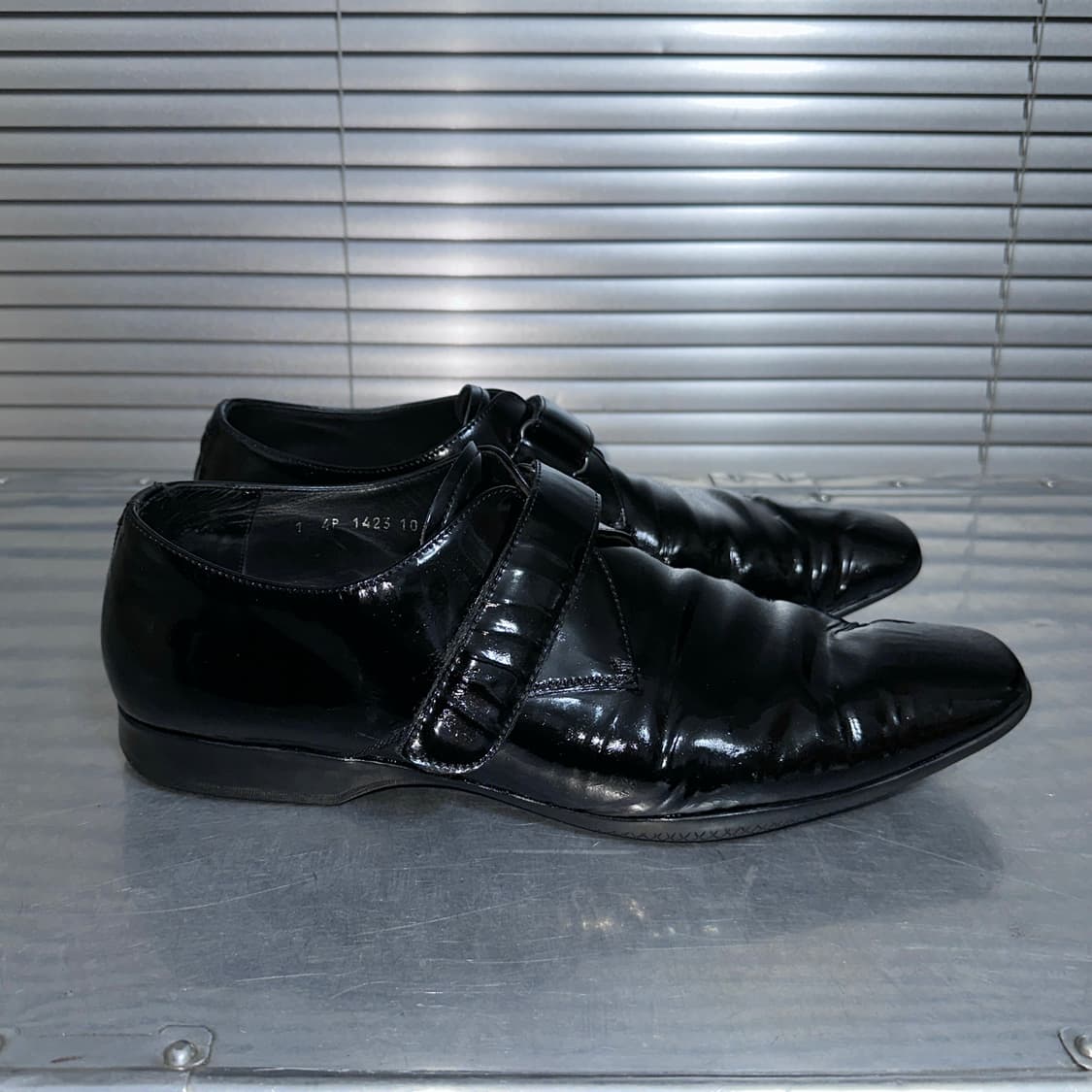 00s 프라다 스포츠 벨크로 페이턴트 가죽 스퀘어 토 로퍼 상품이미지6