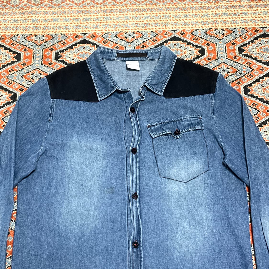 빈티지 블루테일 중청 포켓남방 여성XL 상품이미지2