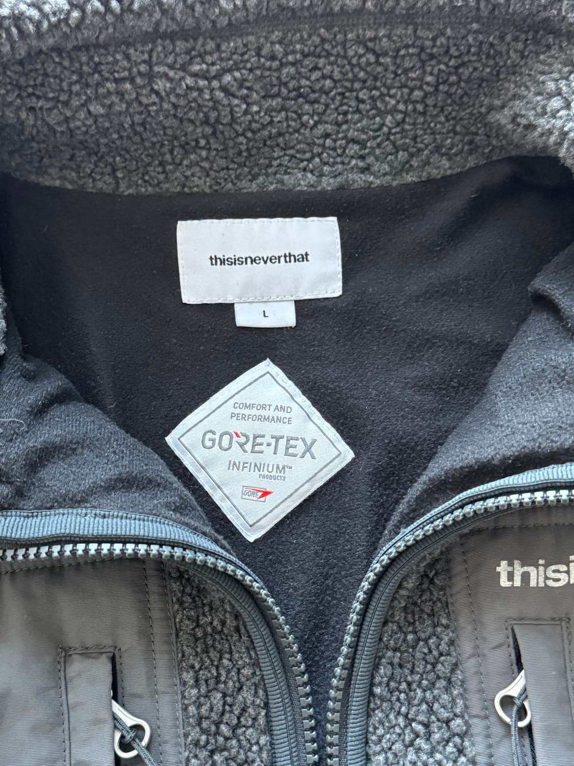 [L] 디스이즈네버댓 x 고어텍스 후리스 차콜 판매 상품이미지10