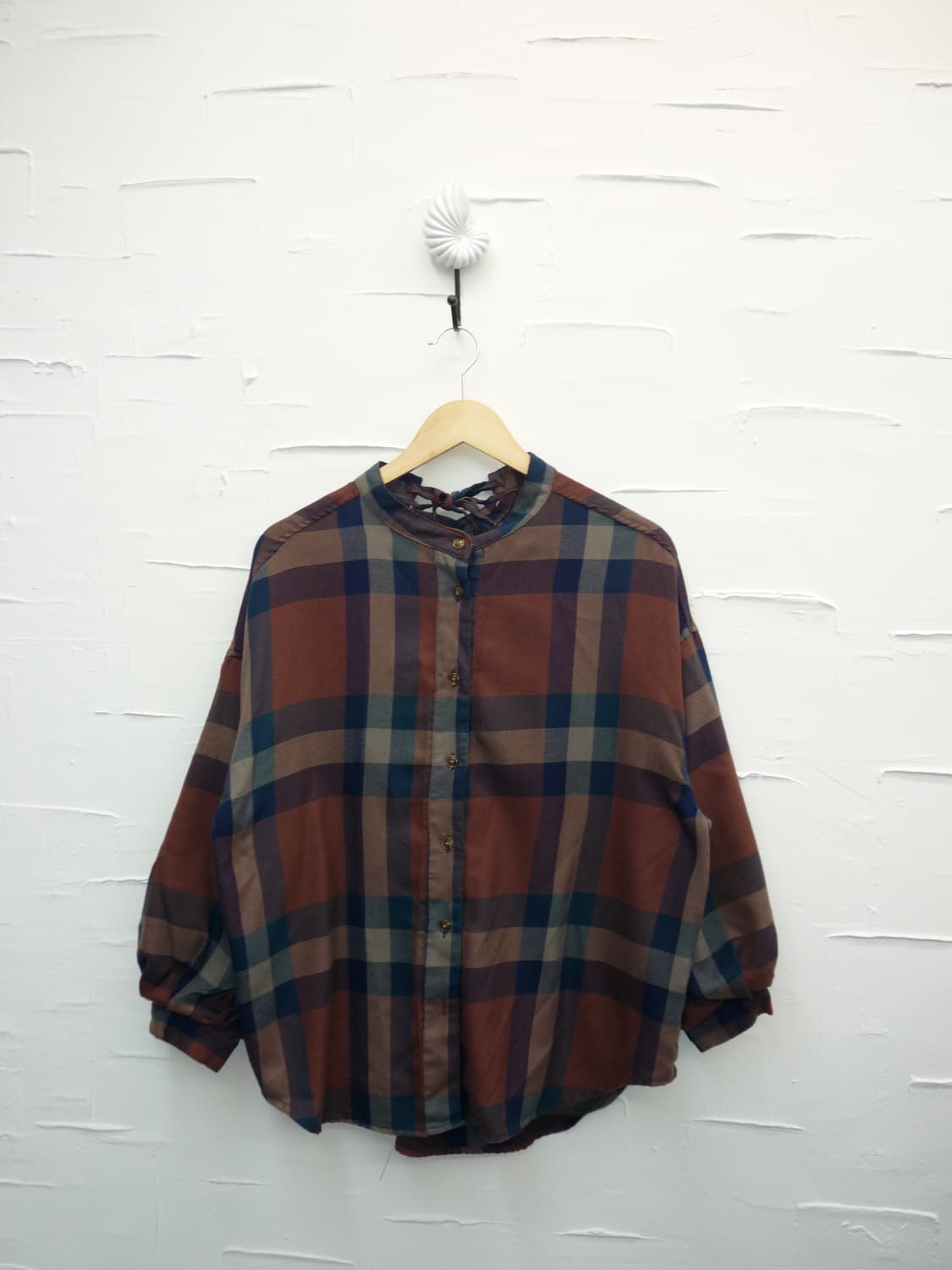 back bow check blouse 상품이미지3