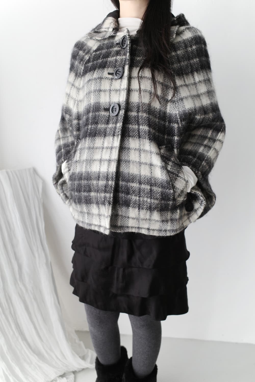 check cape coat  상품이미지4
