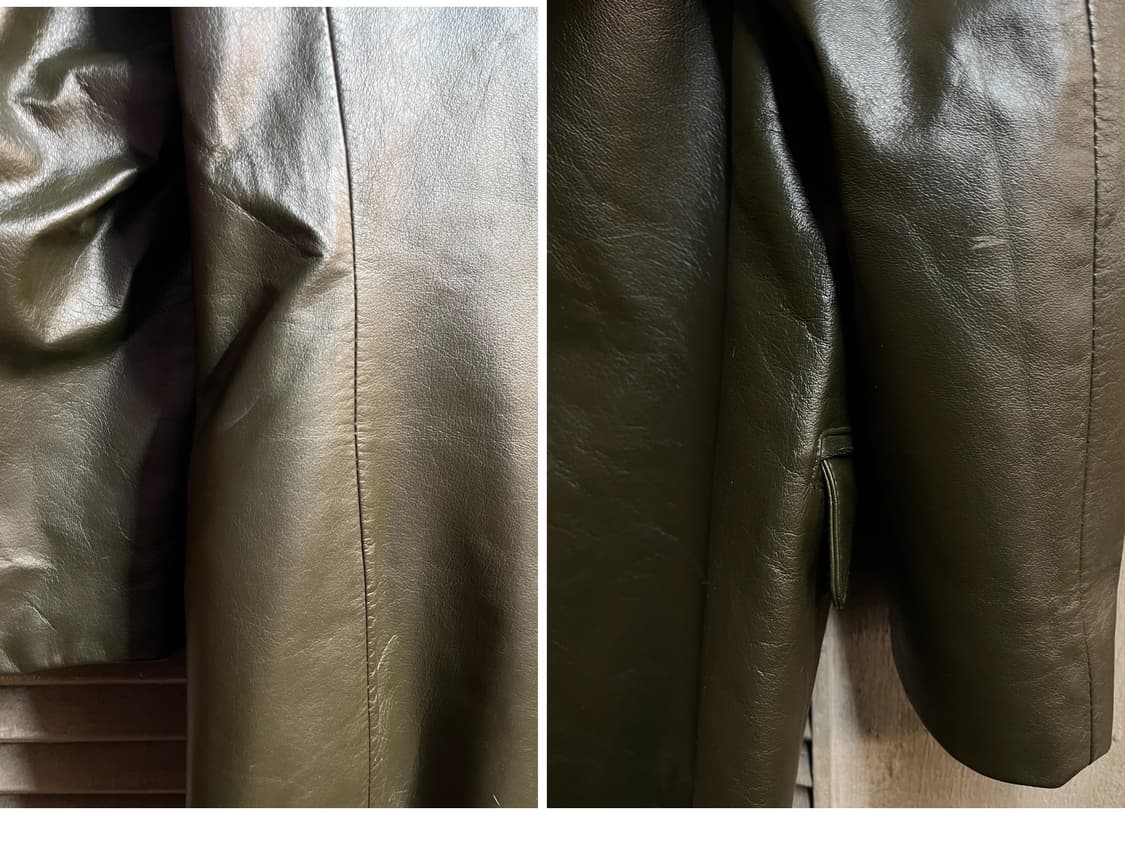 빈티지 소가죽 레더 자켓 다크그린 100 #csz2038 상품이미지6