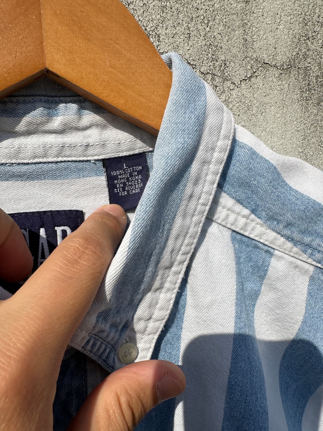 [XL] 00s GAP 올드 갭 스트라이프 트윌코튼 셔츠 상품이미지4