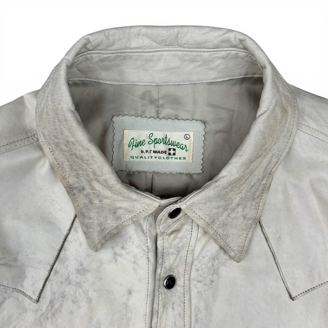 90's Fine Sportswear 카우 레더 셔츠 상품이미지3