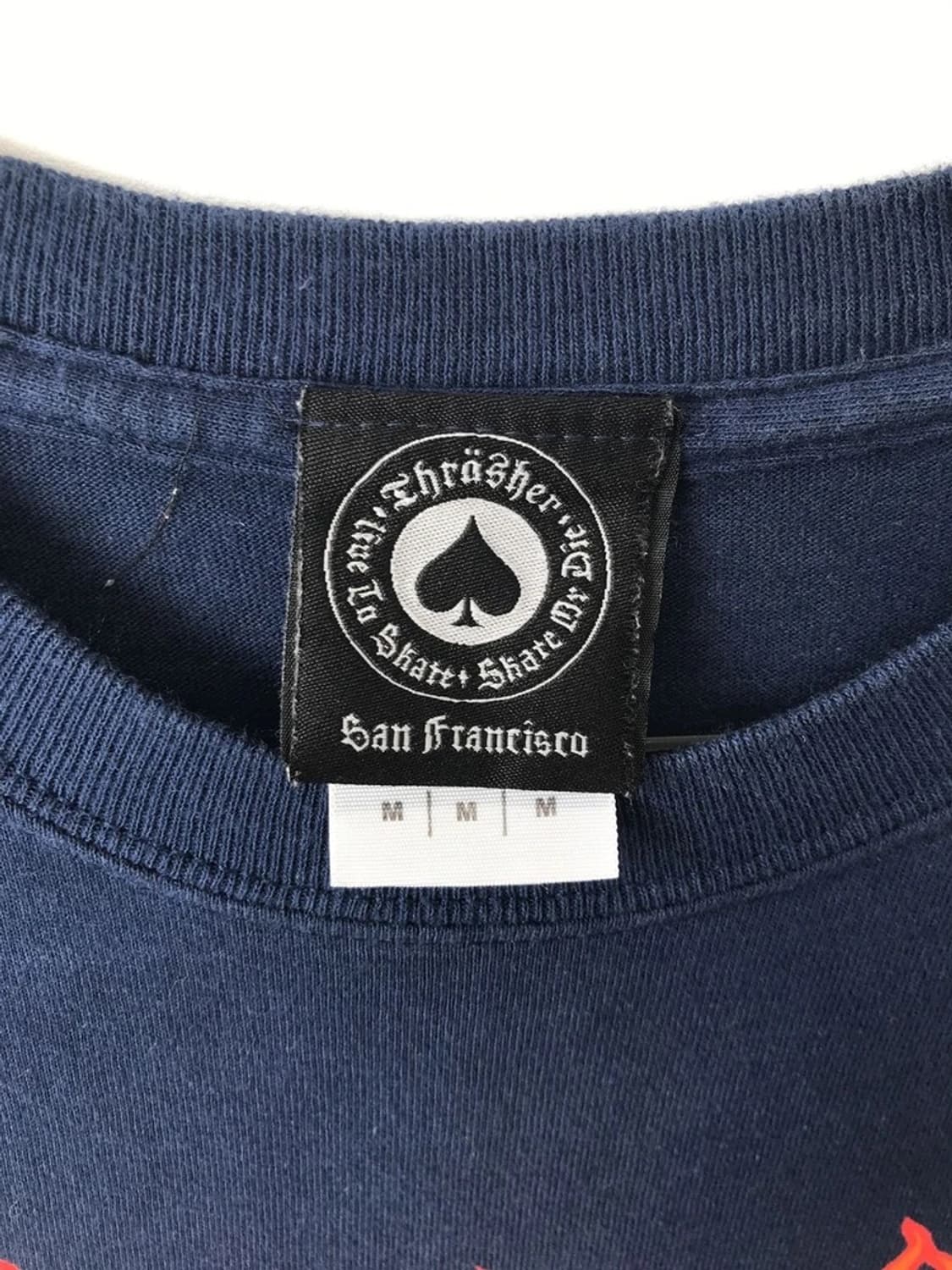 Thrasher Flame Logo Navy Tee 상품이미지5