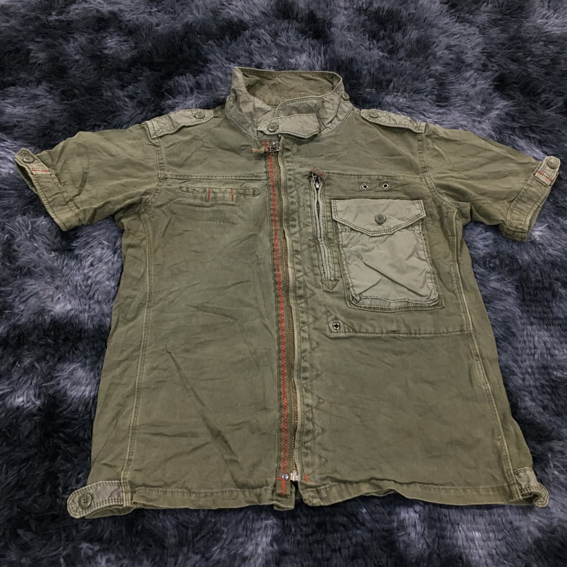 투티/A7 est1975 Avirex.LTD 카키 워크 셔츠 y2k 상품이미지2