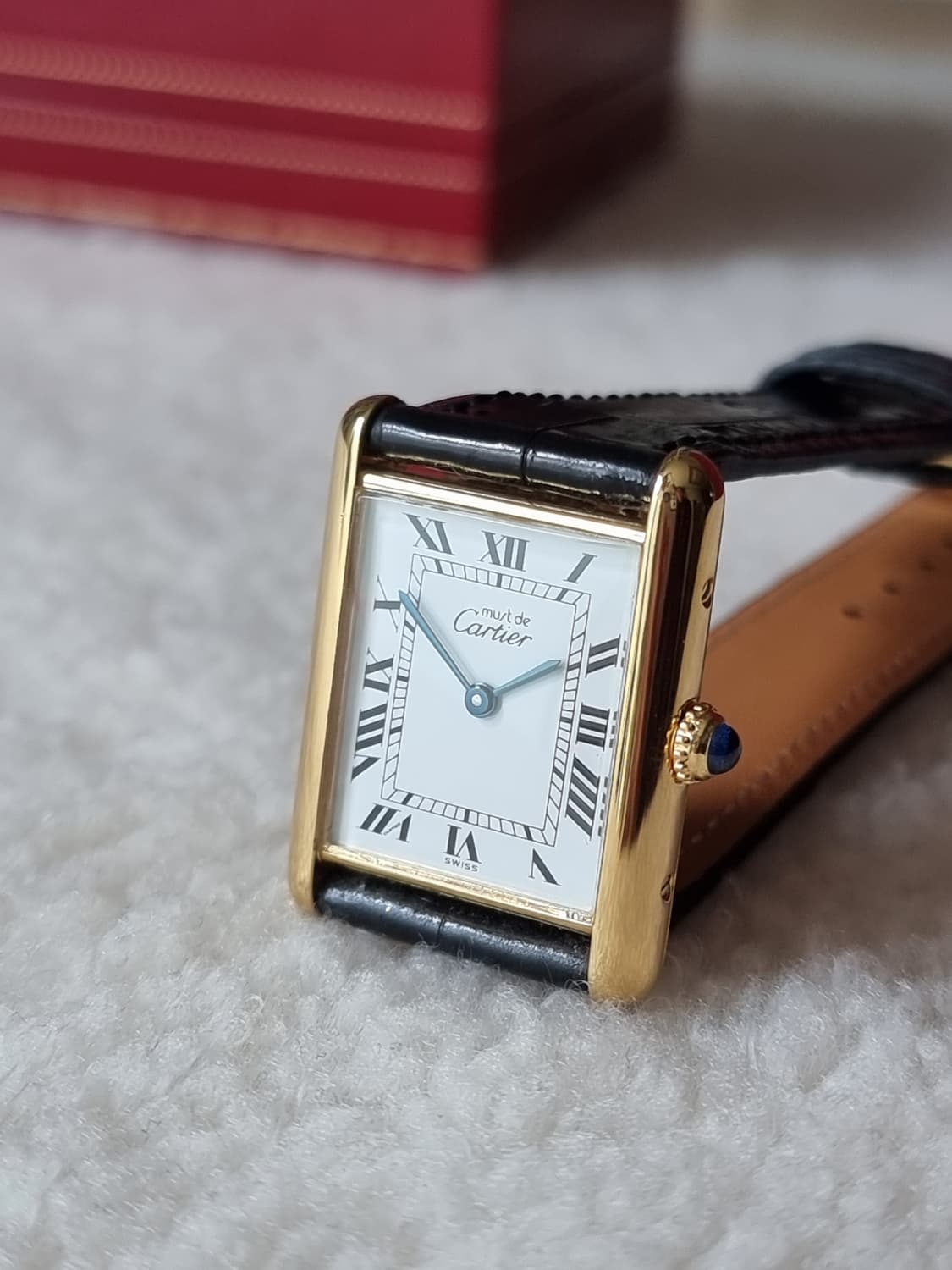 까르띠에 빈티지 탱크머스트 라지 화이트다이얼 핀버클 시계 (남여공용) 상품이미지1