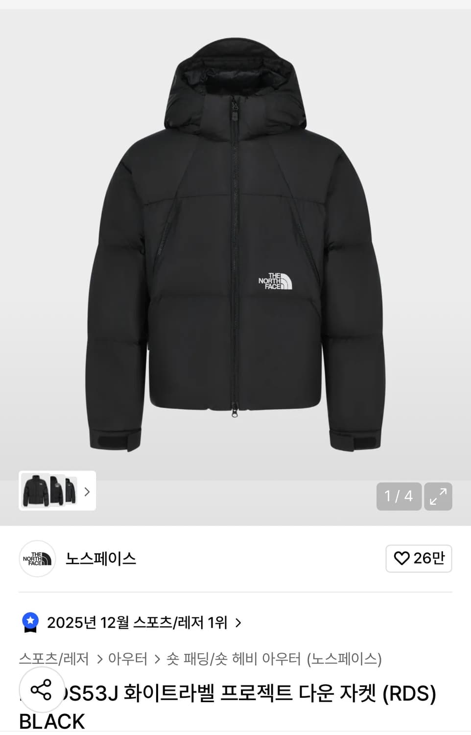 노스페이스 프로젝트 다운 L 상품이미지1