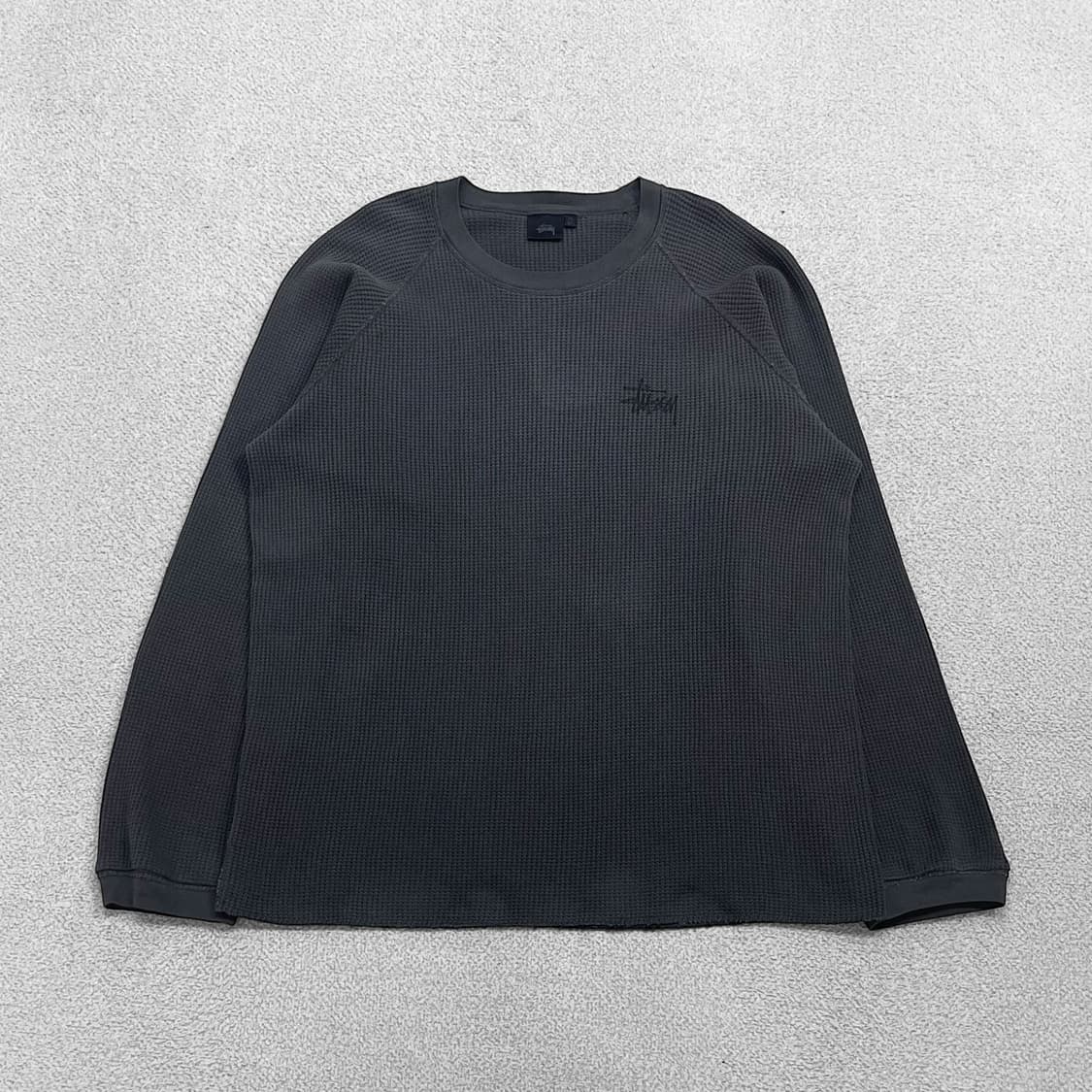 스투시 Stussy 베이직 스탁 써멀 롱슬리브 워시드블랙 상품이미지2