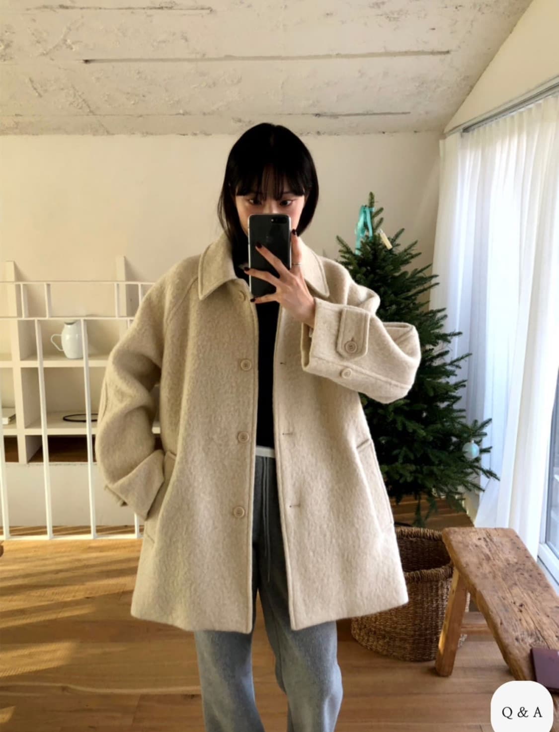 르모어 (선데이업, 아르토) 아이보리 하프코트 상품이미지6