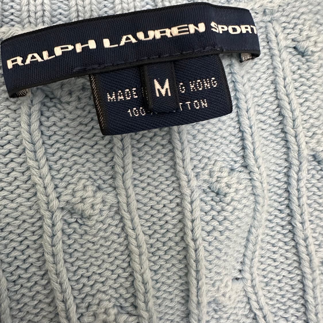 POLO 폴로 랄프로렌 여성 브이넥 꽈배기 케이블 니트 M 상품이미지4