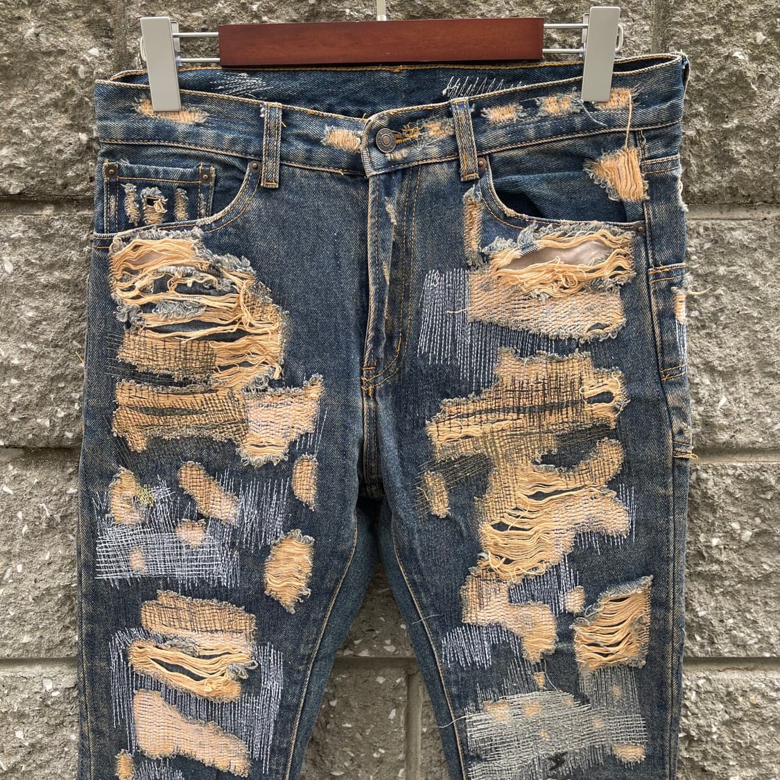 [32] VTG 디스트로이드 패치워크 데님 팬츠 상품이미지4
