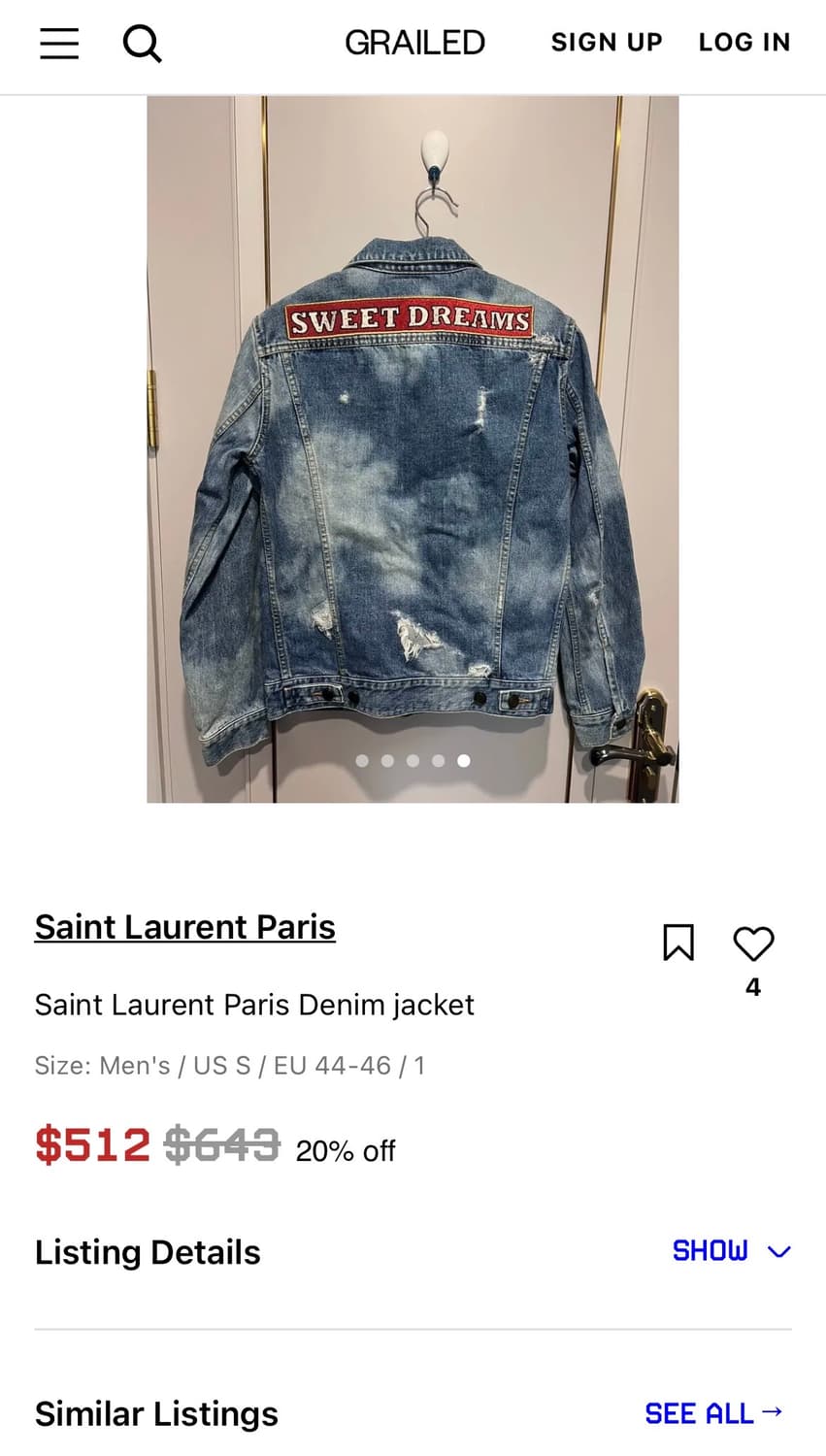 Saint Laurent Sweet Dreams Denim Jacket 상품이미지8