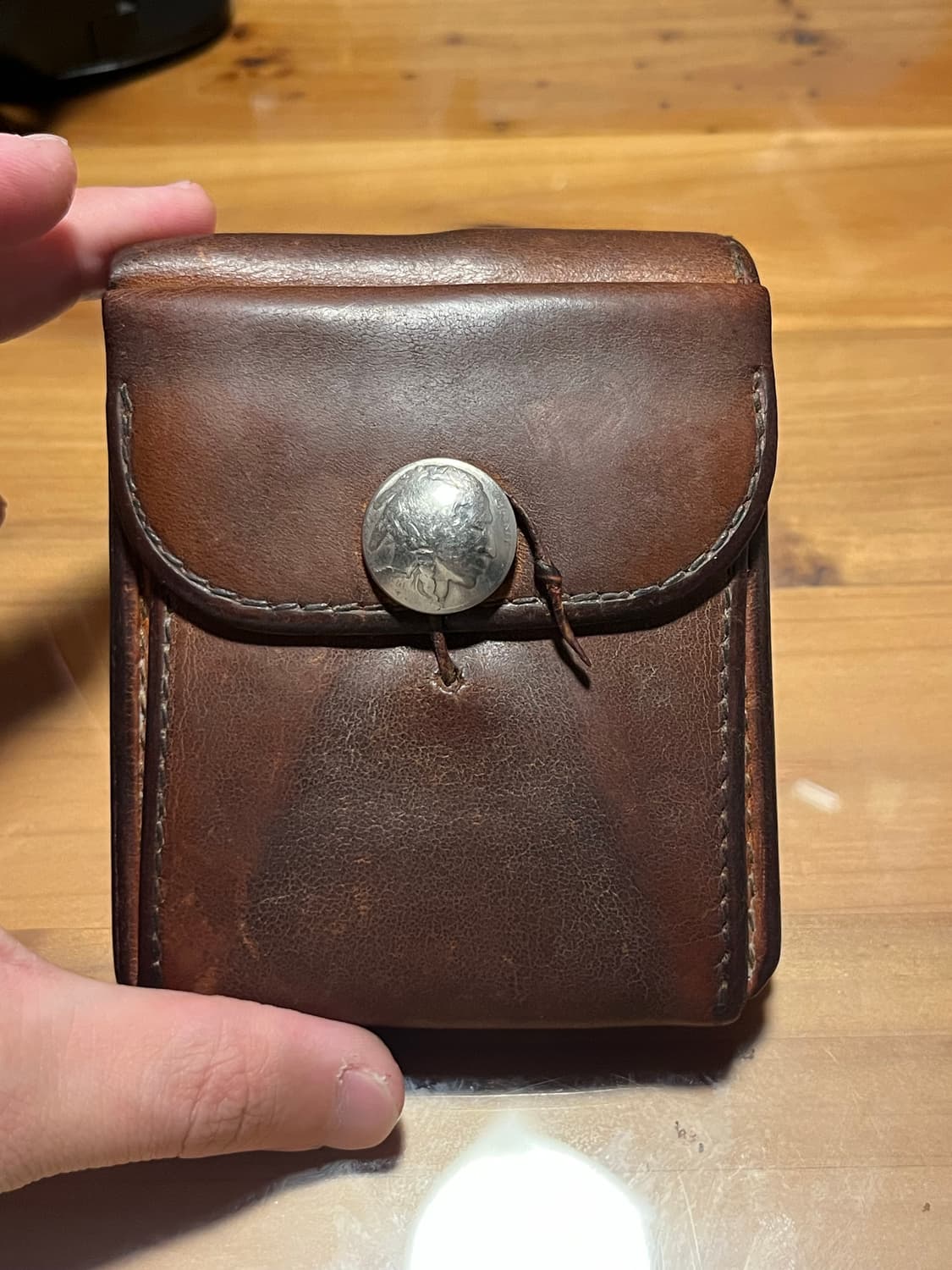 [희귀/풀에이징] 고로스(goro's) 새들 레더 이단 지갑 - 버팔로  상품이미지1