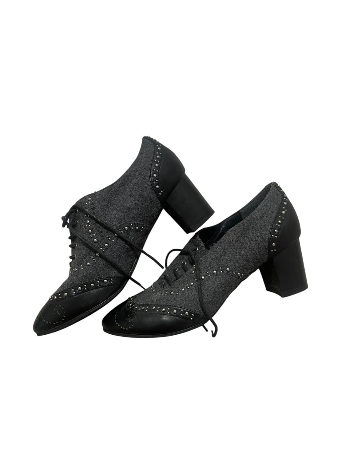 Vtg 스터드 아일렛 힐 230 그런지페어리히피핀터레스트 뮬 로퍼 구두 상품이미지5