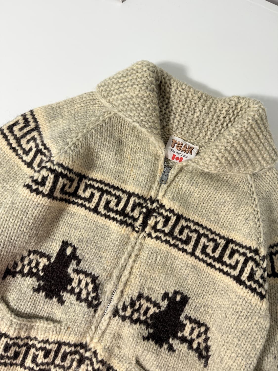 80‘s TUAK 루즈핏 캐나다 썬더버드 해비 울 코위찬   상품이미지3