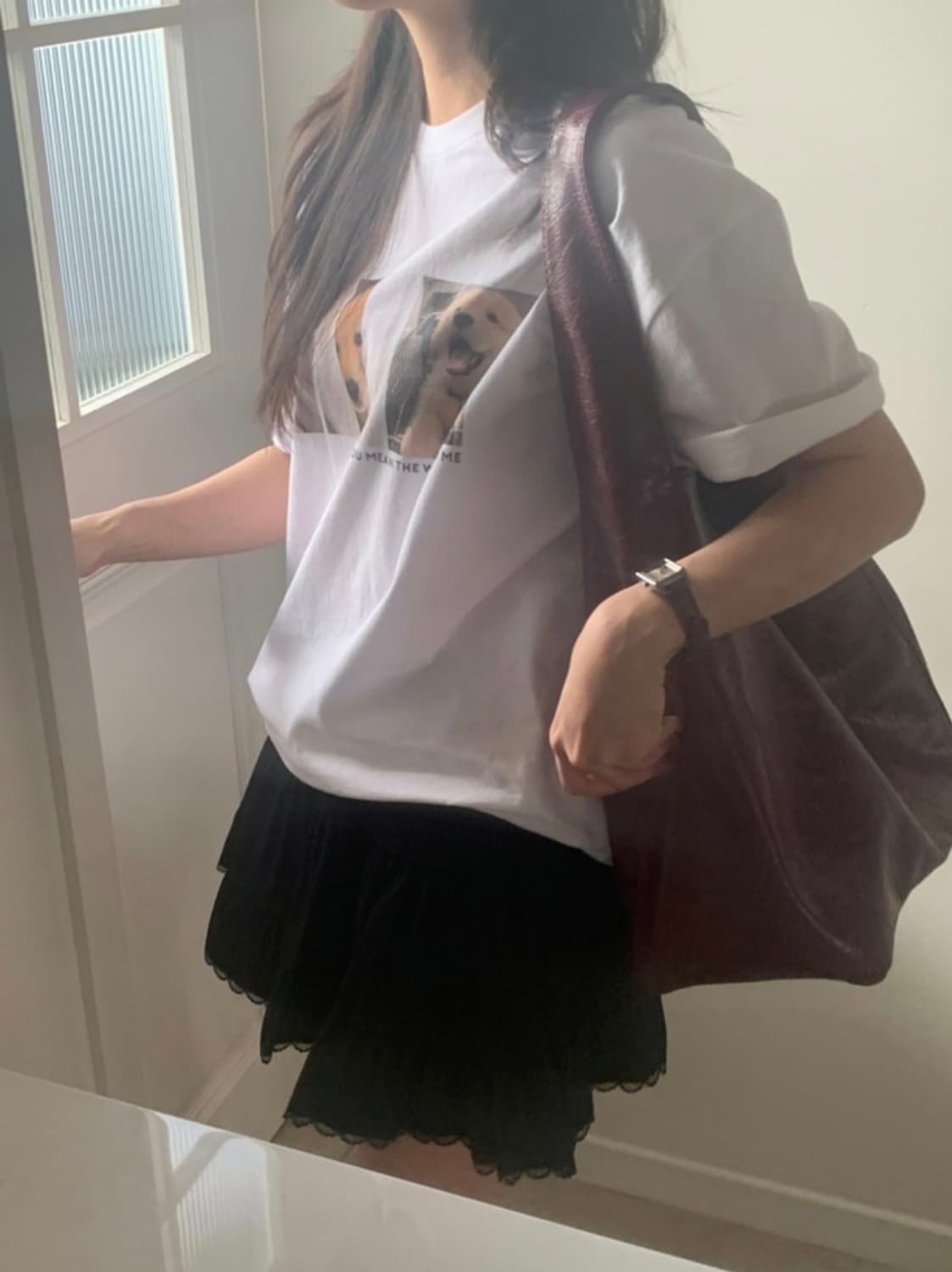 새상품) 버건디 레더 숄더백 가죽 레더 숄더백 보부상백 상품이미지4