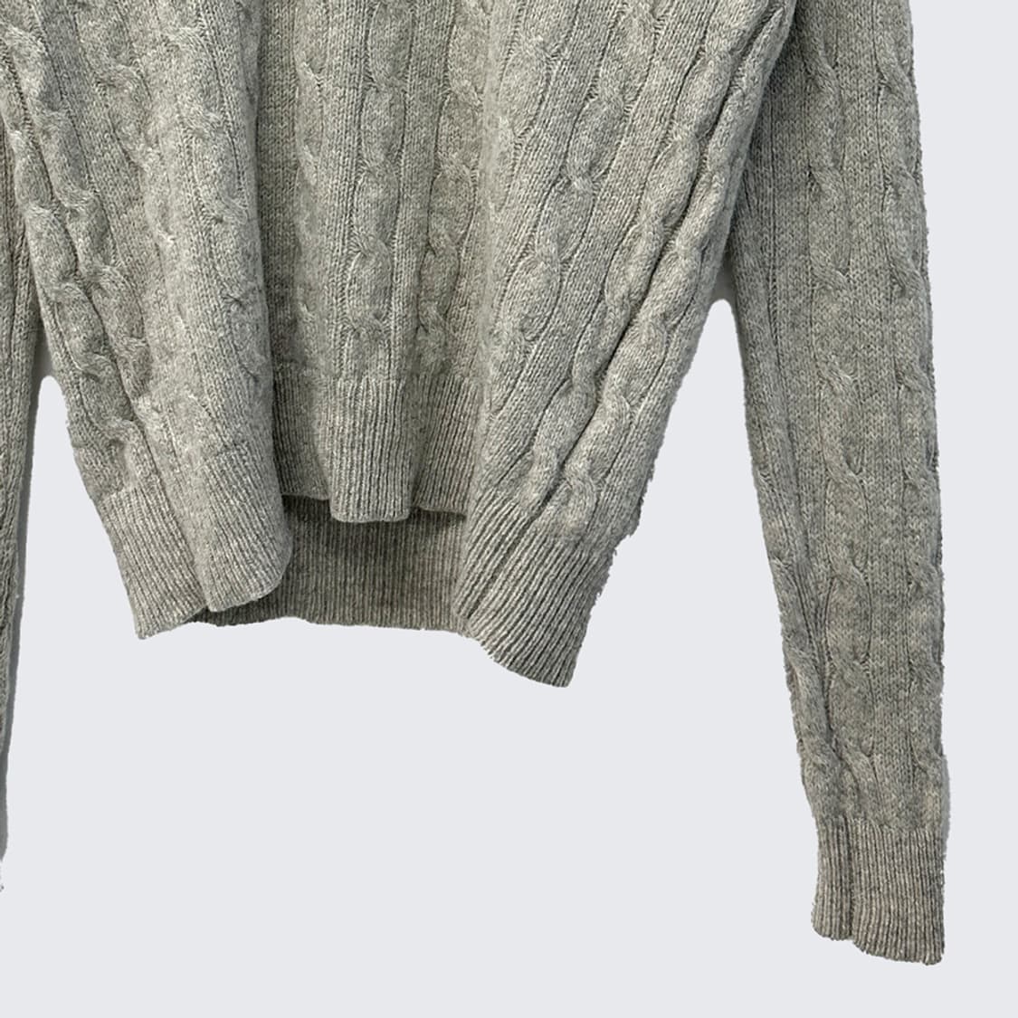 폴로 랄프로렌 메리노 울 캐시미어 케이블 브이넥 니트 스웨터 여성 S 상품이미지3