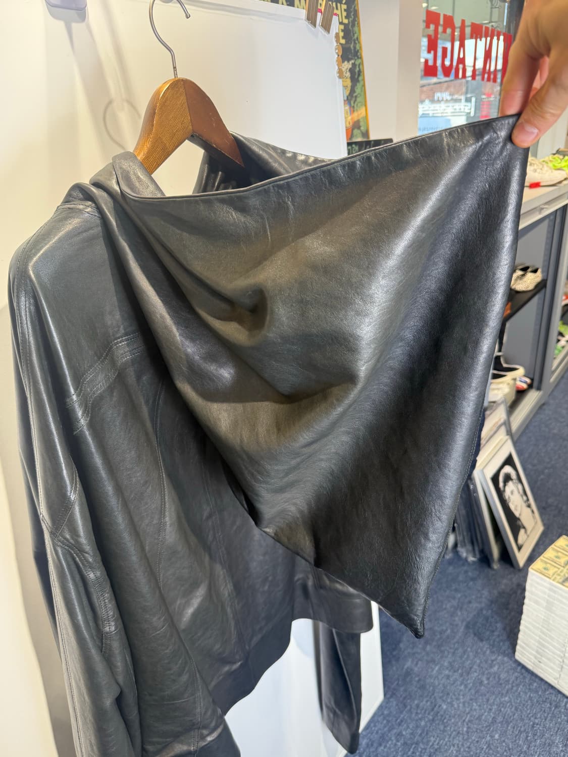 릭오웬스 카프탄 가죽 후드 자켓  상품이미지3