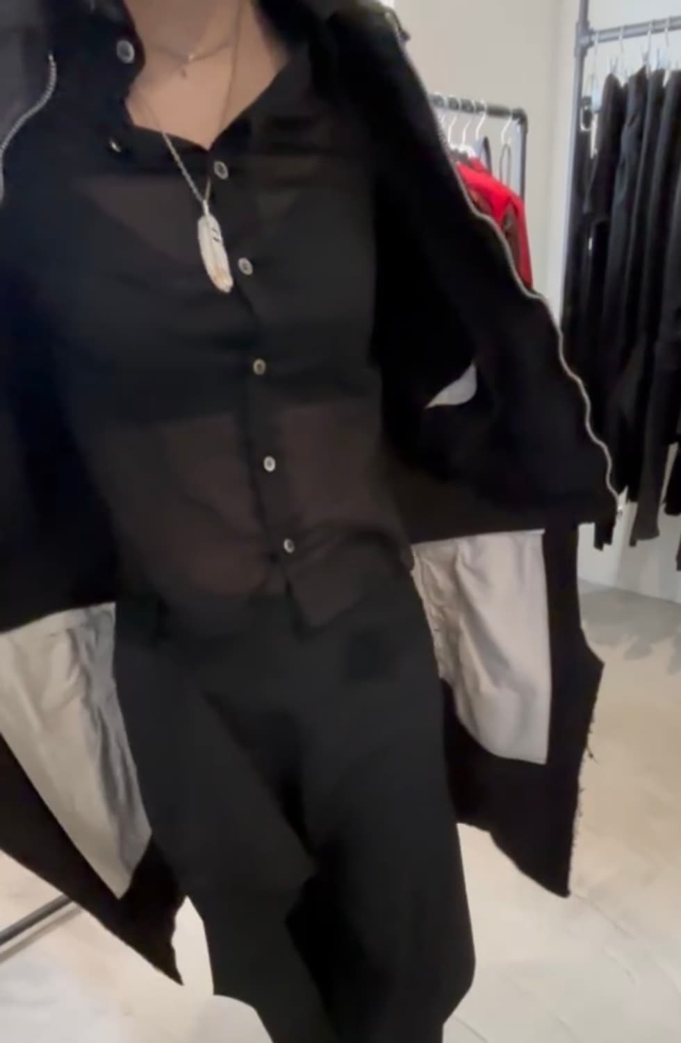 Yohji Yamamoto Y's Black Sheer Shirt 상품이미지6