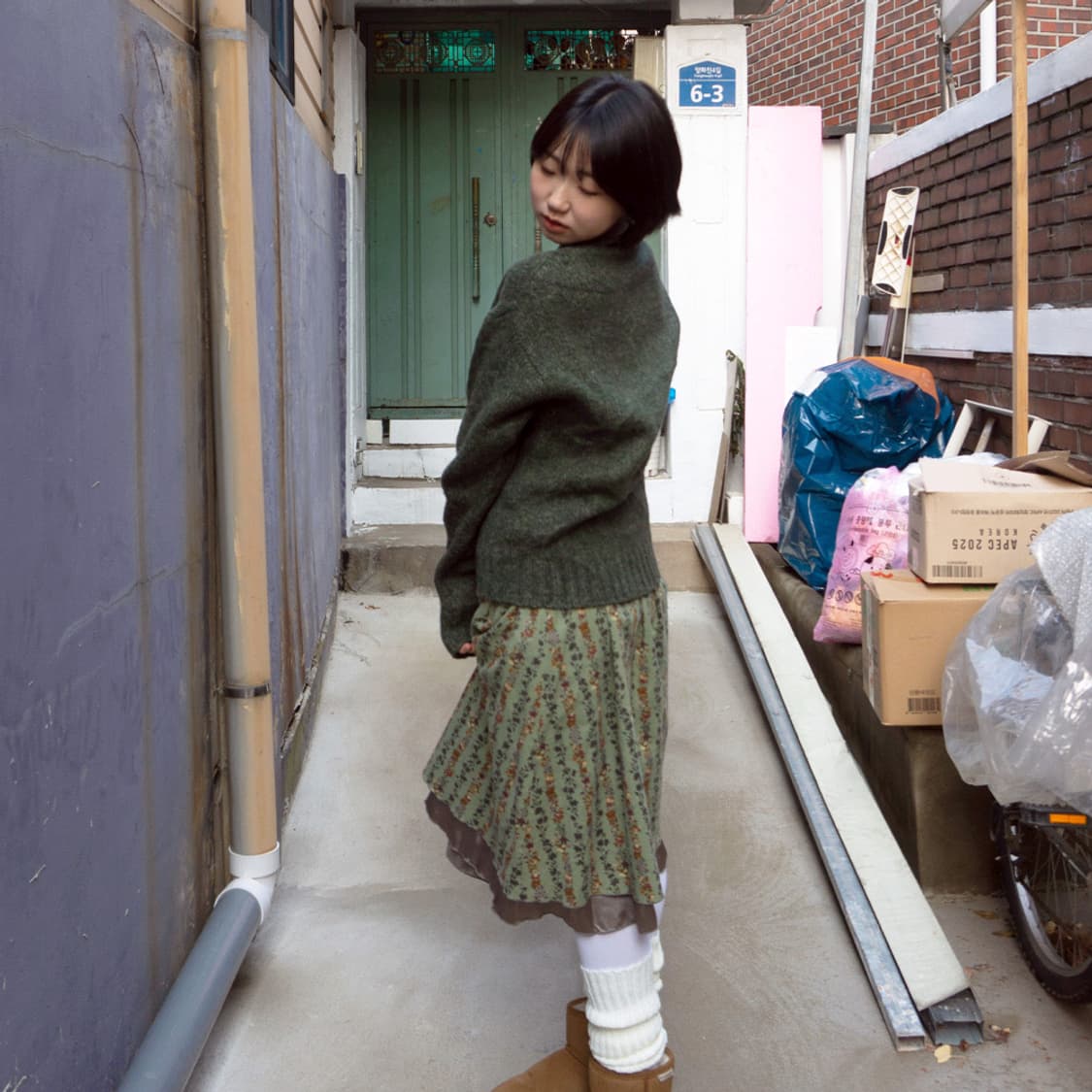 사토가든 들꽃 미디 스커트 상품이미지3